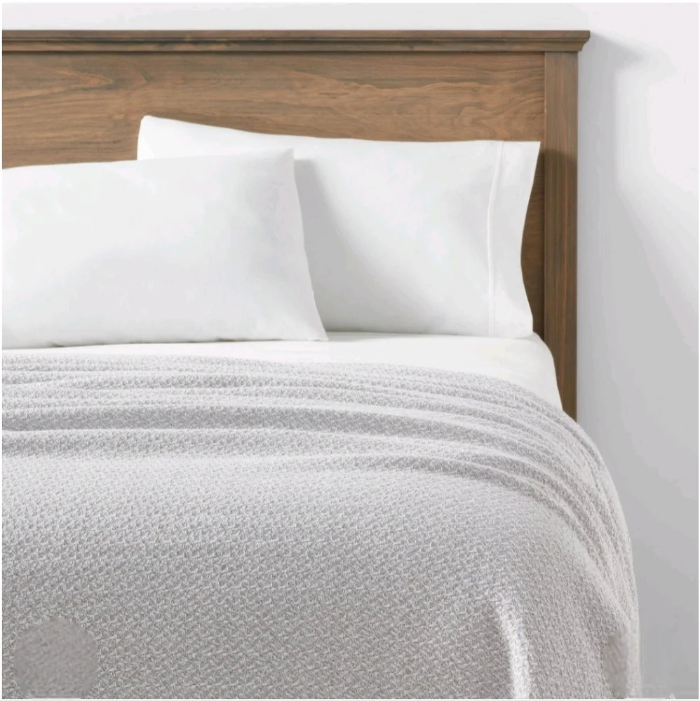 Threshold Twin/Twin XL 100% Cotton Bed Blanket Gray